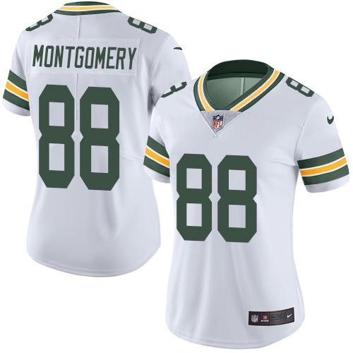 Nike Packers #88 Ty Montgomery White Women's Stitched NFL Vapor Untouchable Limited Jersey